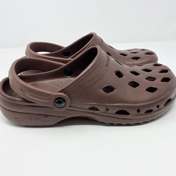 Nothinz Men's Vented Eva Clogs With Swivel Strap. Brown. Size 13 - Picture 4 of 8